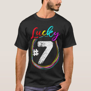 Regenbogen Sport Viel Glück Glückszahl 7 Glückszah T-Shirt