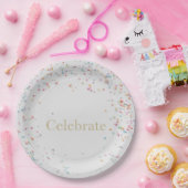 Regenbogen-Sprinkle-Geburtstagsservietten Farbige  Pappteller (Party)