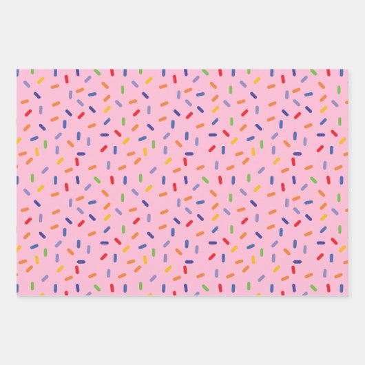 Regenbogen-Sprinklen farbenfrohe Confetti-Light Geschenkpapier Set (Vorderseite 3)