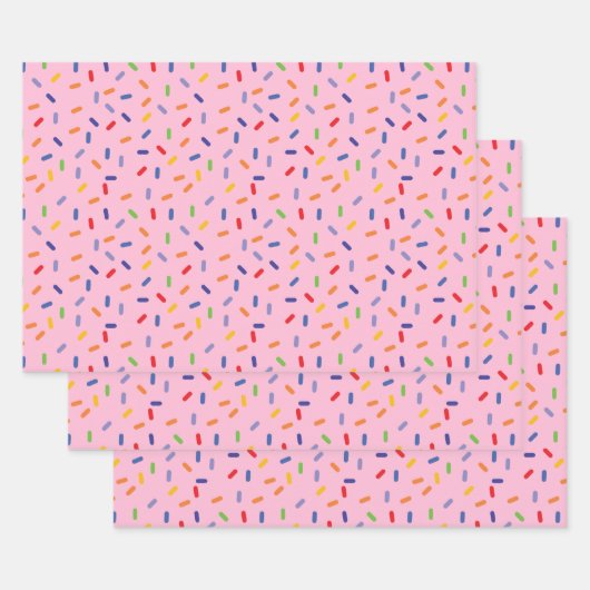 Regenbogen-Sprinklen farbenfrohe Confetti-Light Geschenkpapier Set (Set)