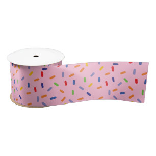 Regenbogen-Sprinklen farbenfrohe Confetti-Light Satinband