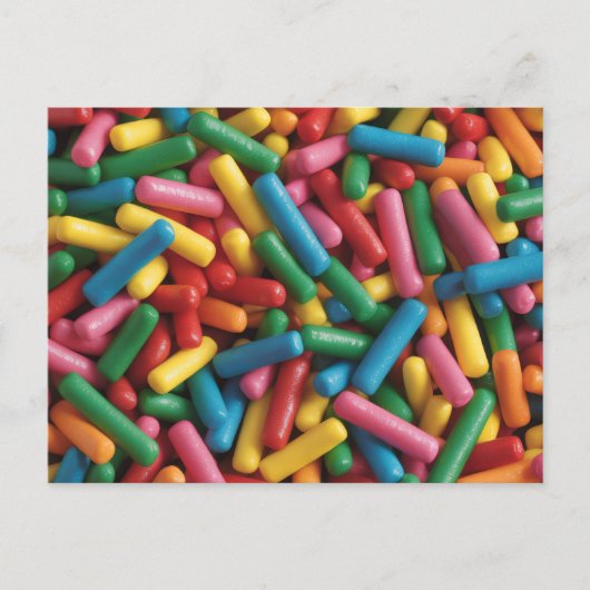 Regenbogen-Sprinkles Postkarte (Vorderseite)