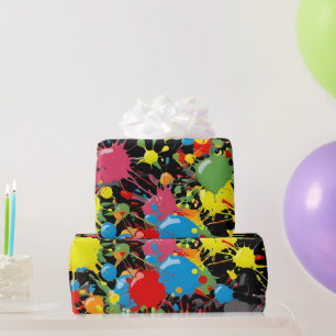 Regenbogen-Spritzer-Farbtropfen PD Geschenkpapier