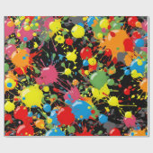 Regenbogen-Spritzer-Farbtropfen PD Geschenkpapier (Flach)