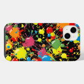 Regenbogen-Spritzer-Farbtropfen PD iPhone Hülle (Rückseite (Horizontal))