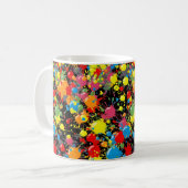 Regenbogen-Spritzer-Farbtropfen PD Kaffeetasse (Vorderseite Links)