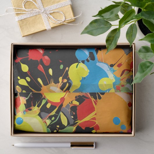 Regenbogen-Spritzer-Farbtropfen PD Seidenpapier (Geschenk)