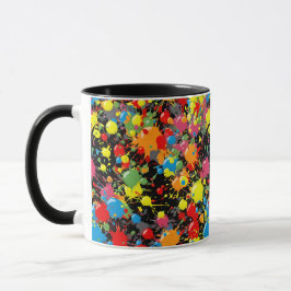 Regenbogen-Spritzer-Farbtropfen PD Tasse