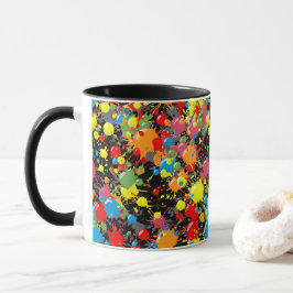 Regenbogen-Spritzer-Farbtropfen PD Tasse