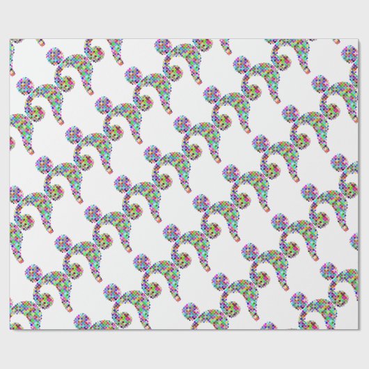 Regenbogen-Spritzer-Fragezeichen Geschenkpapier (Flach)