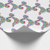 Regenbogen-Spritzer-Fragezeichen Geschenkpapier (Ecke)
