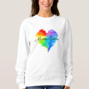 Regenbogen-Spritzer Herz-Sweatshirt Sweatshirt