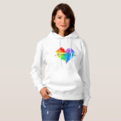 Regenbogen-Spritzer Herzerkrankung Hoodie (Vorne ganz)