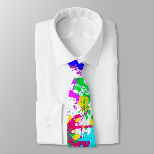 Regenbogen-Spritzer Krawatte (Gebunden)