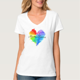 Regenbogen Spritzer V Neck T Shirt