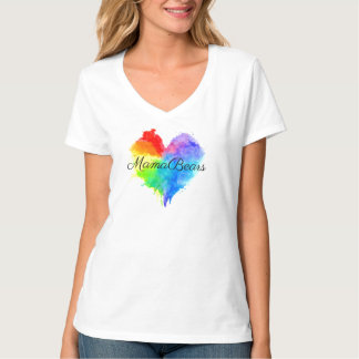 Regenbogen Spritzer V Neck T Shirt