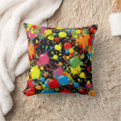 Regenbogen-Spritzfarbtropfen-Musterdesign Kissen (Decke)