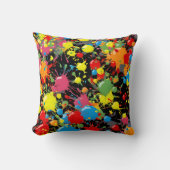 Regenbogen-Spritzfarbtropfen-Musterdesign Kissen (Vorderseite)