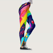 Regenbogen-Spritzkunst Leggings (Rechts)