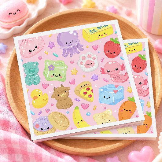 Regenbogen-Squishy-Mädchen-Geburtstagsfeier  Serviette