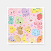 Regenbogen-Squishy-Mädchen-Geburtstagsfeier  Serviette (Vorderseite)