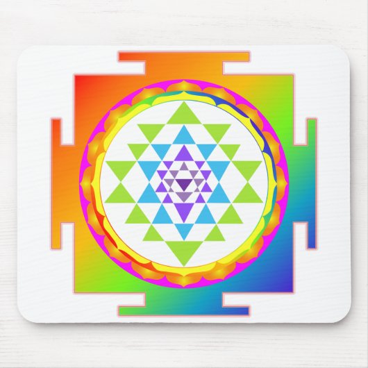 Regenbogen Sri Yantra Mousepad (Vorne)