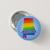 Regenbogen-Staat Alabama Button (Vorne & Hinten)