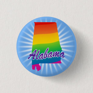 Regenbogen-Staat Alabama Button
