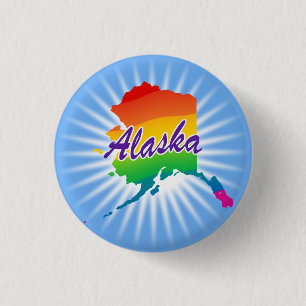 Regenbogen-Staat Alaska Button