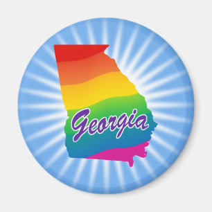 Regenbogen-Staat Georgia Magnet