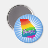 Regenbogen-Staat Georgiens Magnet (Vorderseite/Rückseite)