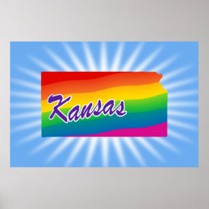Regenbogen-Staat Kansas Poster