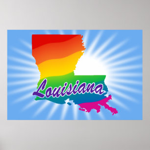 Regenbogen-Staat Louisiana Poster