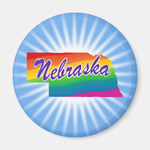 Regenbogen-Staat Nebraska Magnet