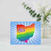 Regenbogen-Staat Ohio Postkarte (Stehend Vorderseite)