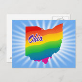Regenbogen-Staat Ohio Postkarte (Vorne/Hinten)