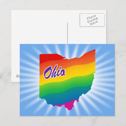 Regenbogen-Staat Ohio Postkarte (Vorne/Hinten)