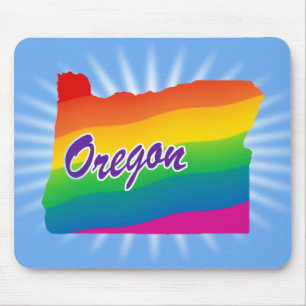 Regenbogen-Staat Oregon Mousepad