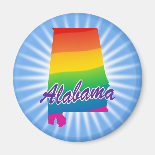 Regenbogen-Staat von Alabama Magnet (Vorne)