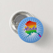 Regenbogen-Staat von Alaska Button (Vorne & Hinten)