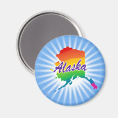 Regenbogen-Staat von Alaska Magnet (Vorderseite/Rückseite)
