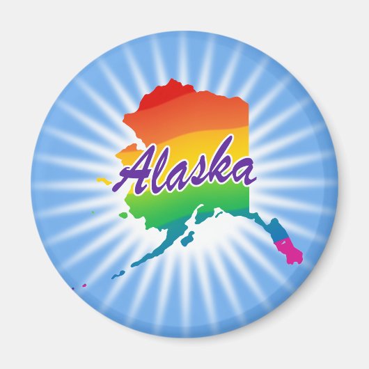 Regenbogen-Staat von Alaska Magnet (Vorne)