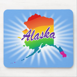 Regenbogen-Staat von Alaska Mousepad