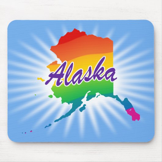 Regenbogen-Staat von Alaska Mousepad (Vorne)
