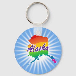Regenbogen-Staat von Alaska Schlüsselanhänger