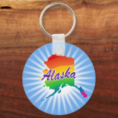 Regenbogen-Staat von Alaska Schlüsselanhänger (Vorderseite)