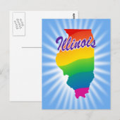 Regenbogen-Staat von Illinois Postkarte (Vorne/Hinten)