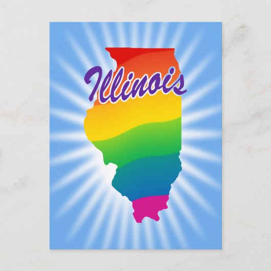 Regenbogen-Staat von Illinois Postkarte (Vorderseite)