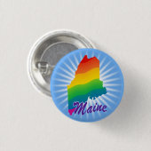 Regenbogen-Staat von Maine Button (Vorne & Hinten)