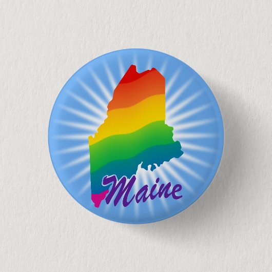 Regenbogen-Staat von Maine Button (Vorderseite)